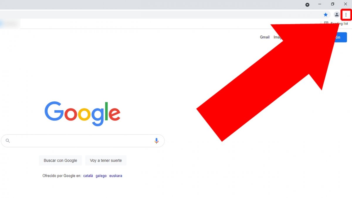 Abra o Google Chrome
Clique no menu no canto superior direito (ícone com três pontos verticais)