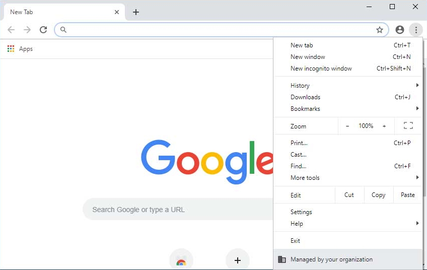 Abra o menu do Chrome clicando no ícone no canto superior direito e selecione Configurações.
Role a página para baixo e clique em Avançado.