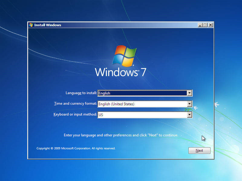 Após a conclusão, siga as instruções na tela para configurar as configurações iniciais do Windows 7.
Instale os drivers e programas necessários após a reinstalação do Windows 7.