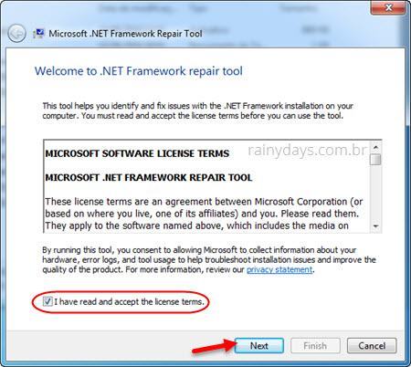 Após a desinstalação, reiniciar o computador.
Acessar o site oficial da Microsoft e baixar a versão mais recente do .NET Framework.