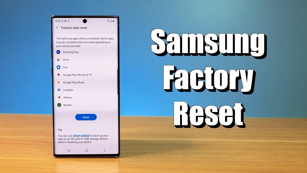 Após a redefinição, configure seu smartphone Samsung novamente, seguindo as instruções na tela.
Restaure seus arquivos do backup anterior para o seu smartphone Samsung.