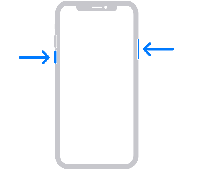Arraste o controle deslizante para desligar o iPhone.
Pressione e segure o botão de diminuir volume enquanto conecta o cabo USB novamente ao iPhone.