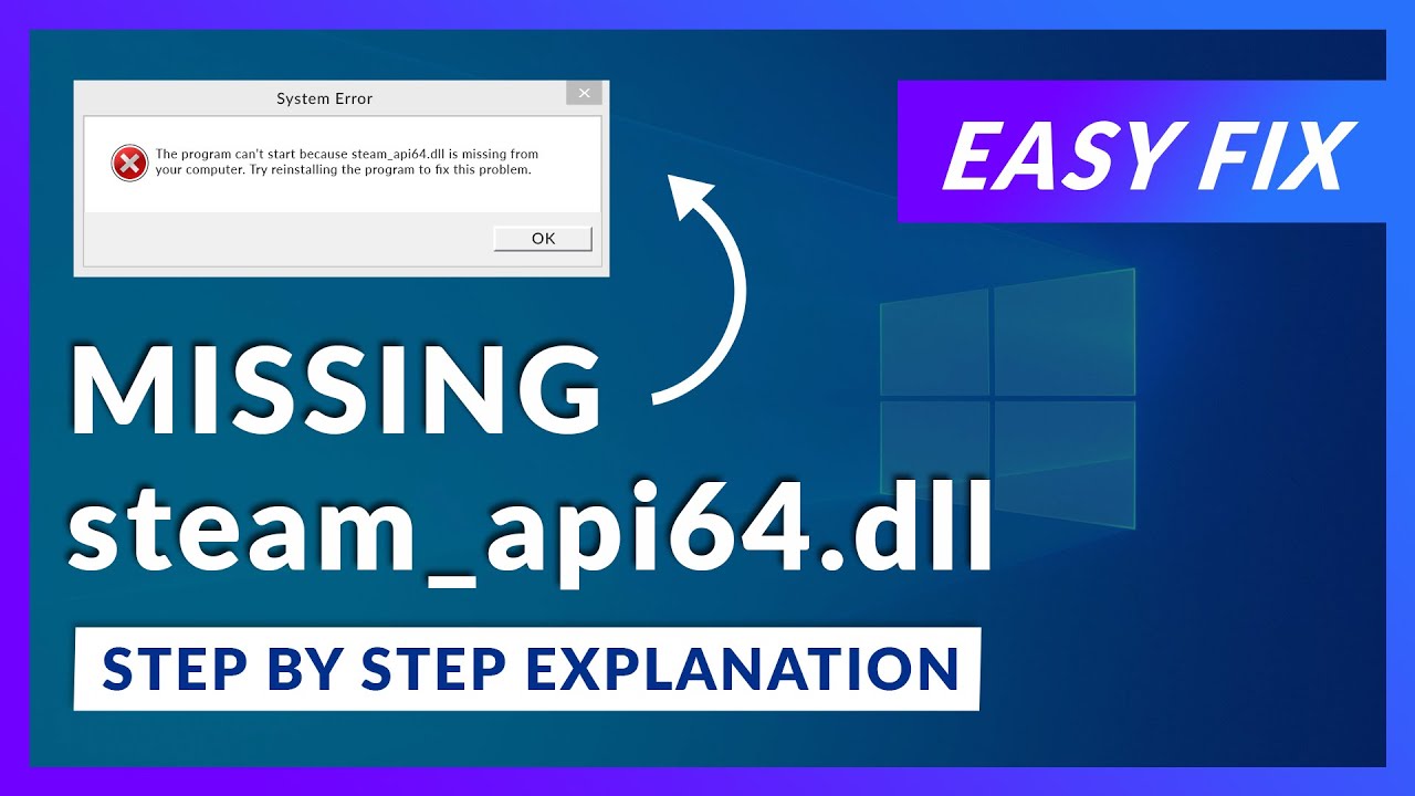 Baixe o arquivo DLL steam_api64 de uma fonte confiável.
Substitua o arquivo DLL danificado ou ausente no diretório de instalação do jogo.