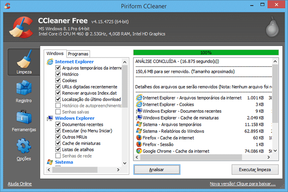 CCleaner: O limpador de registro mais popular e confiável para Windows.
Advanced SystemCare: Uma poderosa ferramenta que inclui um limpador de registro eficiente.