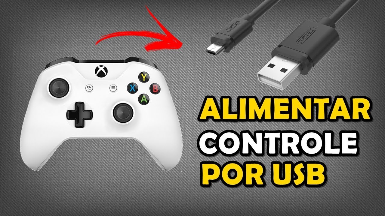 Conecte o controle ao console usando o cabo USB.
Pressione o botão Xbox no controle para ligá-lo.