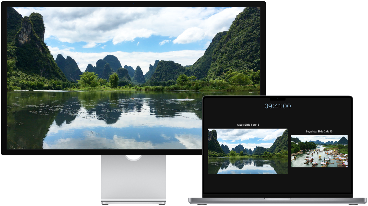 Conecte o MacBook Pro a um monitor externo usando um cabo apropriado.
Se o monitor externo exibir a imagem corretamente, o problema pode estar relacionado à tela do MacBook Pro.