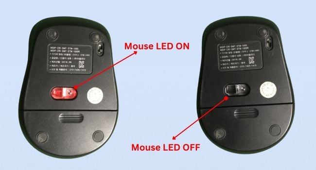 Desconecte o mouse do computador.
Limpe a parte inferior do mouse e a superfície em que ele se move.