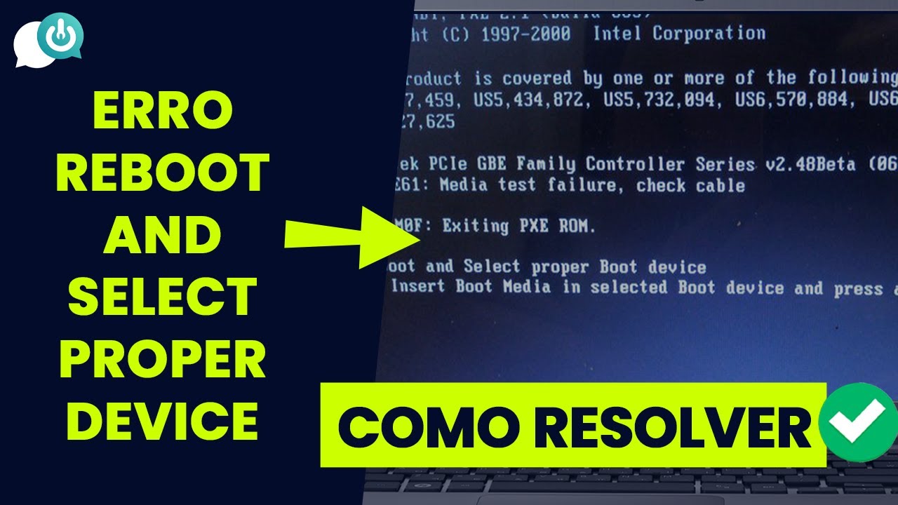 Erro de boot device: o computador exibe a mensagem Reboot and Select Proper Boot Device
Dispositivo de boot incorreto selecionado no BIOS