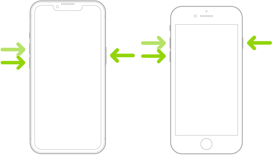 Force a reinicialização do iPhone:
iPhone 8 ou posterior: pressione rapidamente o botão de aumentar volume, solte e pressione rapidamente o botão de diminuir volume, em seguida, mantenha pressionado o botão lateral até que o modo de recuperação seja ativado.