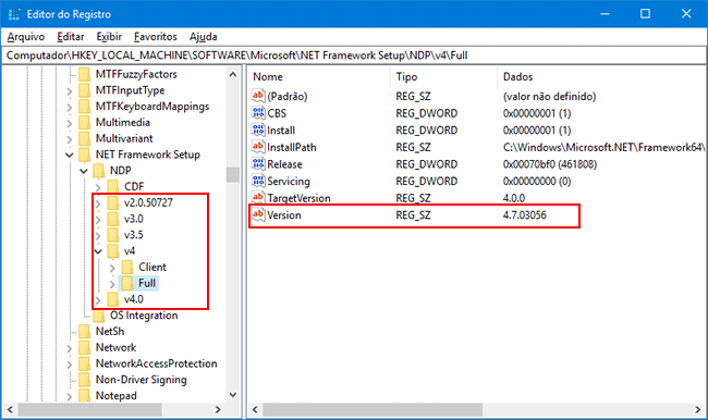 Localizar o .NET Framework na lista de programas instalados.
Clicar com o botão direito do mouse no .NET Framework e selecionar Desinstalar.
