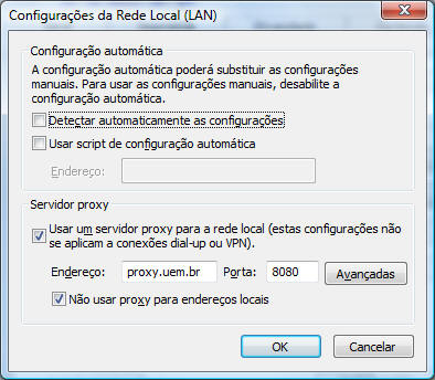 Na janela Opções da Internet, clique na guia Conexões.
Clique em Configurações da LAN.