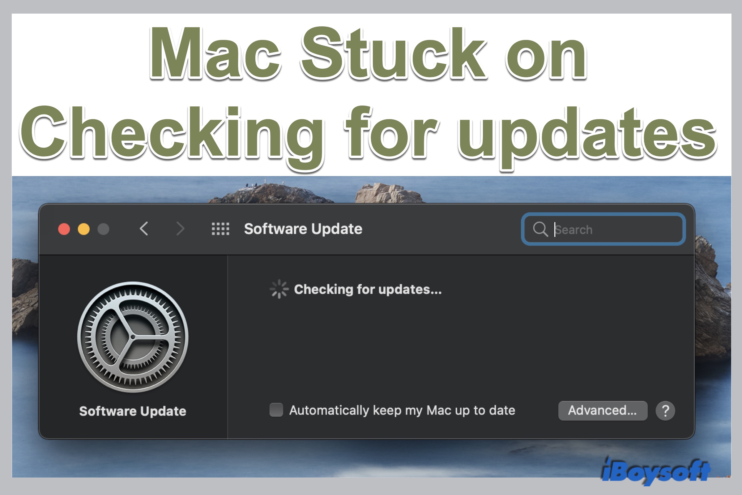 Passo 3: Verifique se há atualizações de software disponíveis e instale-as;
Passo 4: Inicie o iMac no Modo de Segurança pressionando a tecla Shift durante a inicialização;