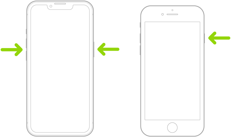 Pressione e segure o botão lateral junto com um dos botões de volume até que o controle deslizante de desligar apareça.
Arraste o controle deslizante para desligar o iPhone 8.