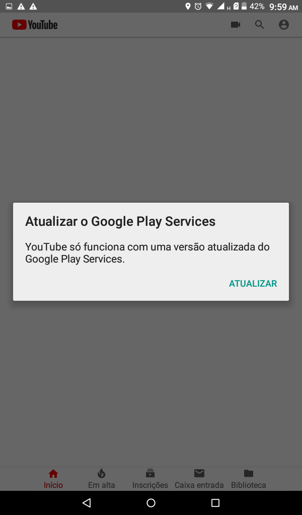 Reinicie o dispositivo para que as alterações entrem em efeito
Verifique se o YouTube agora oferece suporte aos serviços do Google Play
