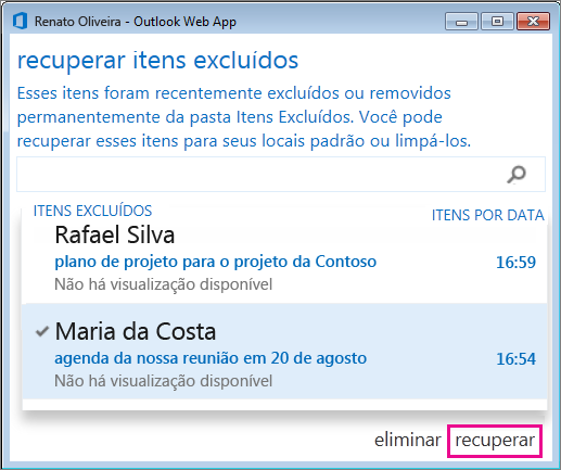 Restaurar e-mails excluídos acidentalmente
Entrar em contato com o suporte técnico do Windows Live Mail