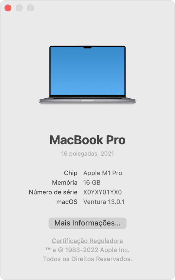 Verifique a compatibilidade do seu MacBook Pro
Verifique a versão do sistema operacional do seu MacBook Pro
