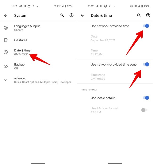 Verifique as atualizações do Google Play Services: Acesse as configurações do seu dispositivo, vá em Aplicativos ou Aplicativos e notificações, selecione Google Play Services e toque em Atualizar.
Verifique a data e hora do dispositivo: Certifique-se de que a data e hora estão corretamente configuradas no seu dispositivo.