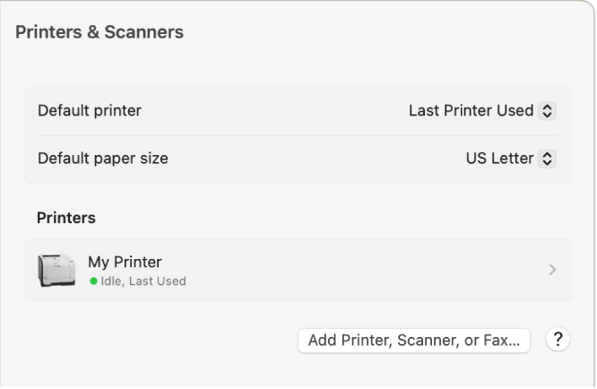 Verifique se a impressora possui os drivers atualizados instalados no seu Mac.
Se necessário, baixe e instale os drivers mais recentes do site do fabricante da impressora.