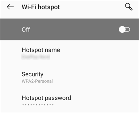 Verifique se o recurso de hotspot está ativado nas configurações do dispositivo
Verifique se a conexão com a internet do dispositivo está funcionando corretamente